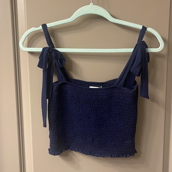 Navy tank top with tie strap - Picture 2 of 10